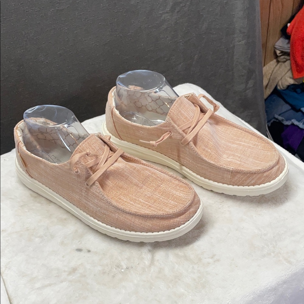 Hey Dude Women's‎ Wendy sparkling Rose gold flats